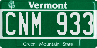 VT license plate CNM933
