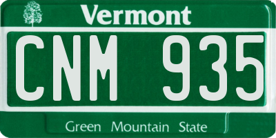 VT license plate CNM935