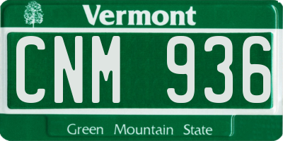 VT license plate CNM936