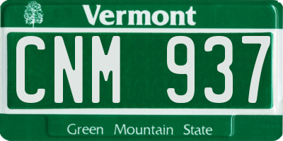 VT license plate CNM937