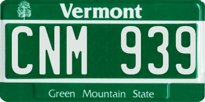VT license plate CNM939