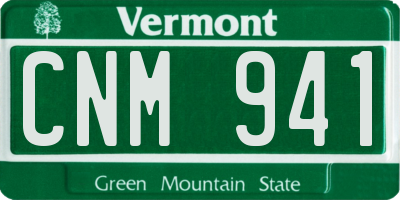 VT license plate CNM941