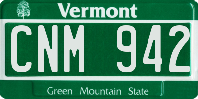 VT license plate CNM942