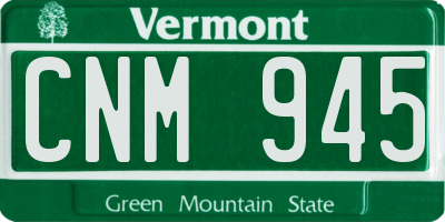 VT license plate CNM945