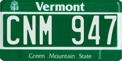 VT license plate CNM947