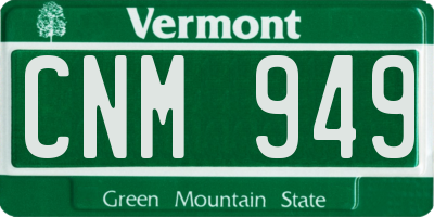 VT license plate CNM949