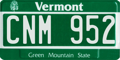 VT license plate CNM952