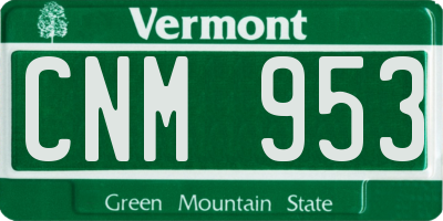 VT license plate CNM953