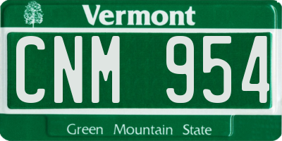 VT license plate CNM954