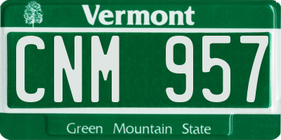 VT license plate CNM957