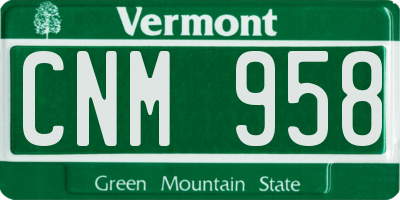 VT license plate CNM958