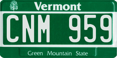 VT license plate CNM959