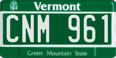 VT license plate CNM961