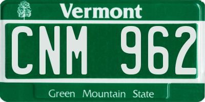 VT license plate CNM962