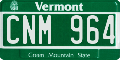 VT license plate CNM964