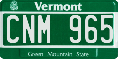 VT license plate CNM965