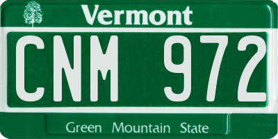 VT license plate CNM972