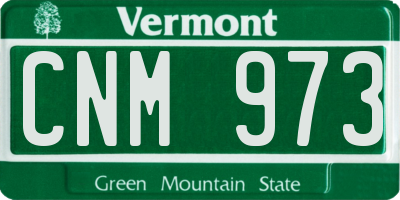 VT license plate CNM973