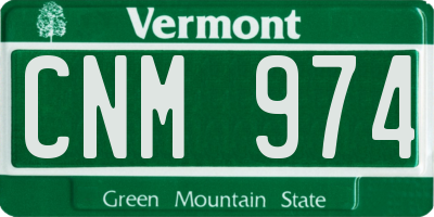 VT license plate CNM974