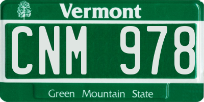 VT license plate CNM978