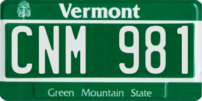 VT license plate CNM981