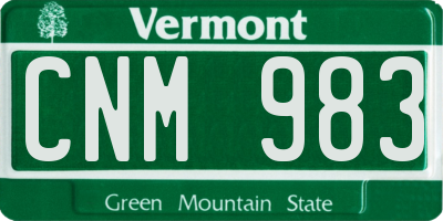 VT license plate CNM983