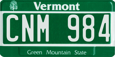 VT license plate CNM984