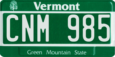 VT license plate CNM985