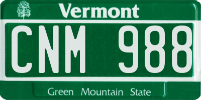 VT license plate CNM988