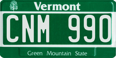 VT license plate CNM990
