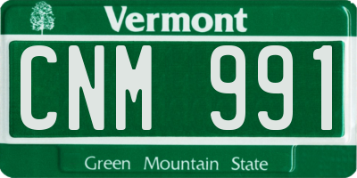 VT license plate CNM991