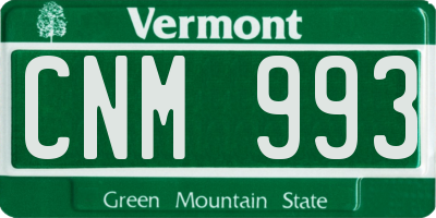 VT license plate CNM993