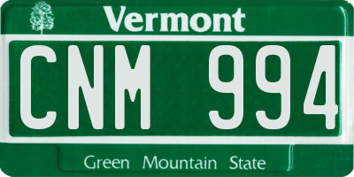 VT license plate CNM994