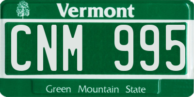 VT license plate CNM995
