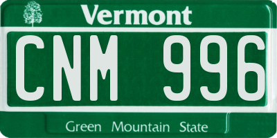 VT license plate CNM996