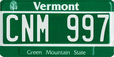 VT license plate CNM997