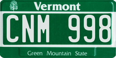 VT license plate CNM998