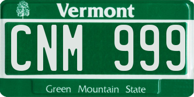 VT license plate CNM999