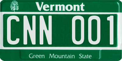 VT license plate CNN001