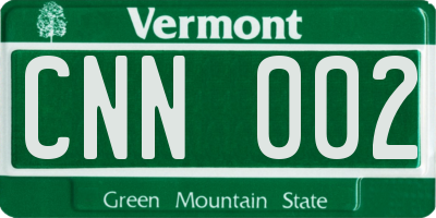 VT license plate CNN002