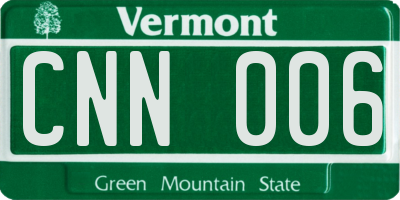 VT license plate CNN006