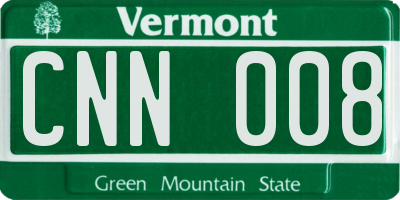 VT license plate CNN008