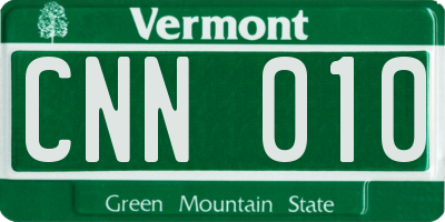 VT license plate CNN010