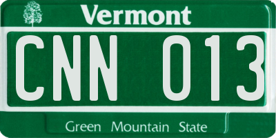 VT license plate CNN013