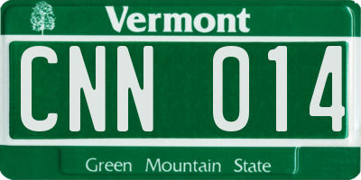 VT license plate CNN014