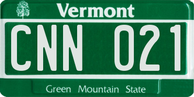 VT license plate CNN021