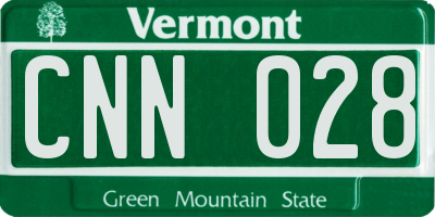 VT license plate CNN028
