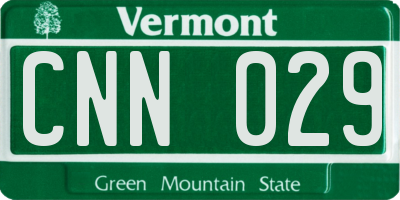 VT license plate CNN029