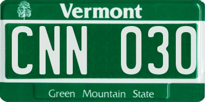 VT license plate CNN030