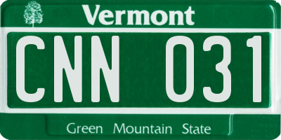 VT license plate CNN031